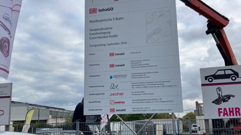 Umlegung eines Mischwasser-Hauptsammlers in Frankfurt-Fechenheim