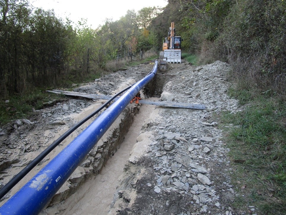 Neubau der Trinkwasserleitung für die Stadt Bacharach fertiggestellt Neubau der Trinkwasserleitung für die Stadt Bacharach fertiggestellt