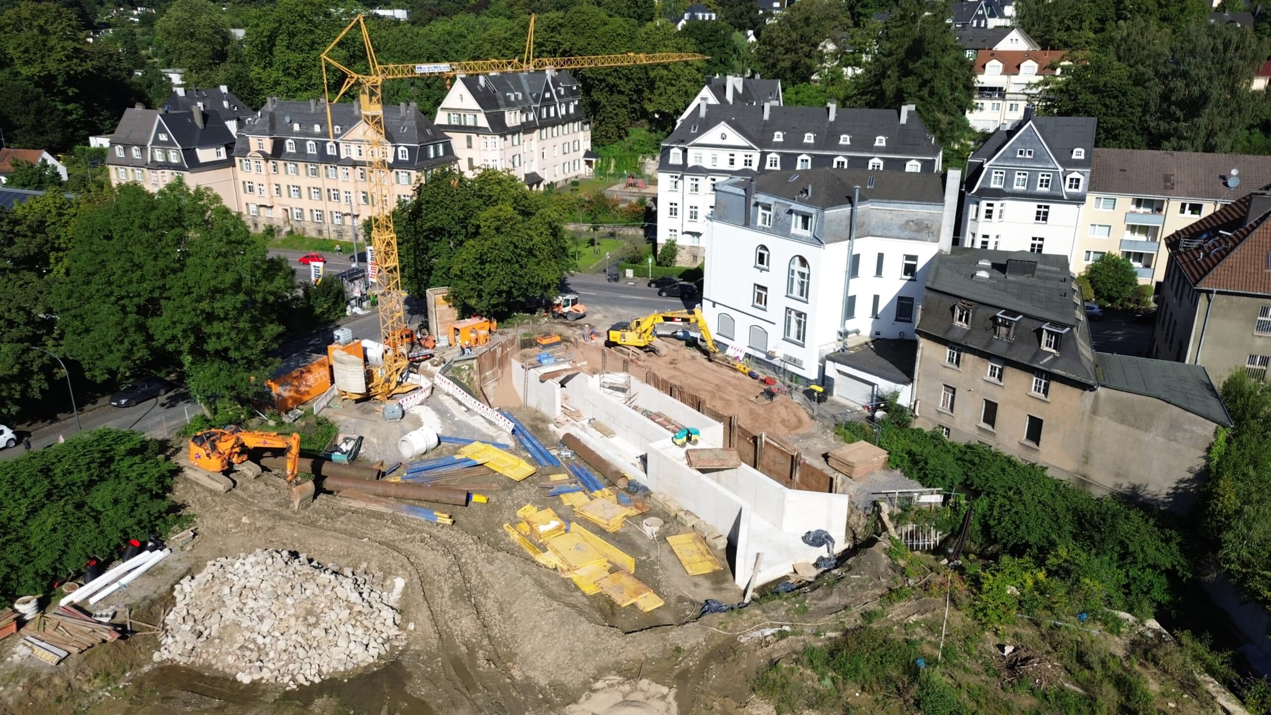 Meilenstein am HRB - RRB Bornberg: Einlaufbauwerk errichtet