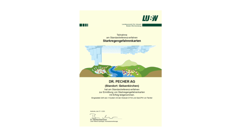 Standardreferenzverfahren Starkregengefahrenkarten der LUBW