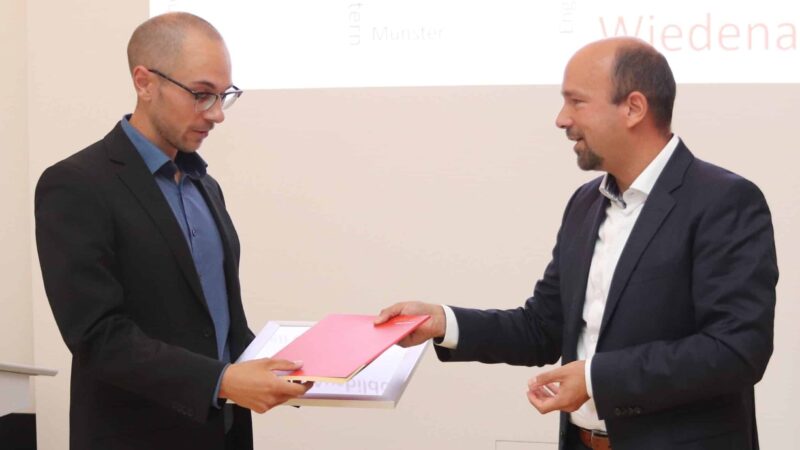 Rolf-Pecher-Preis 2019 an David Wiedenau verliehen