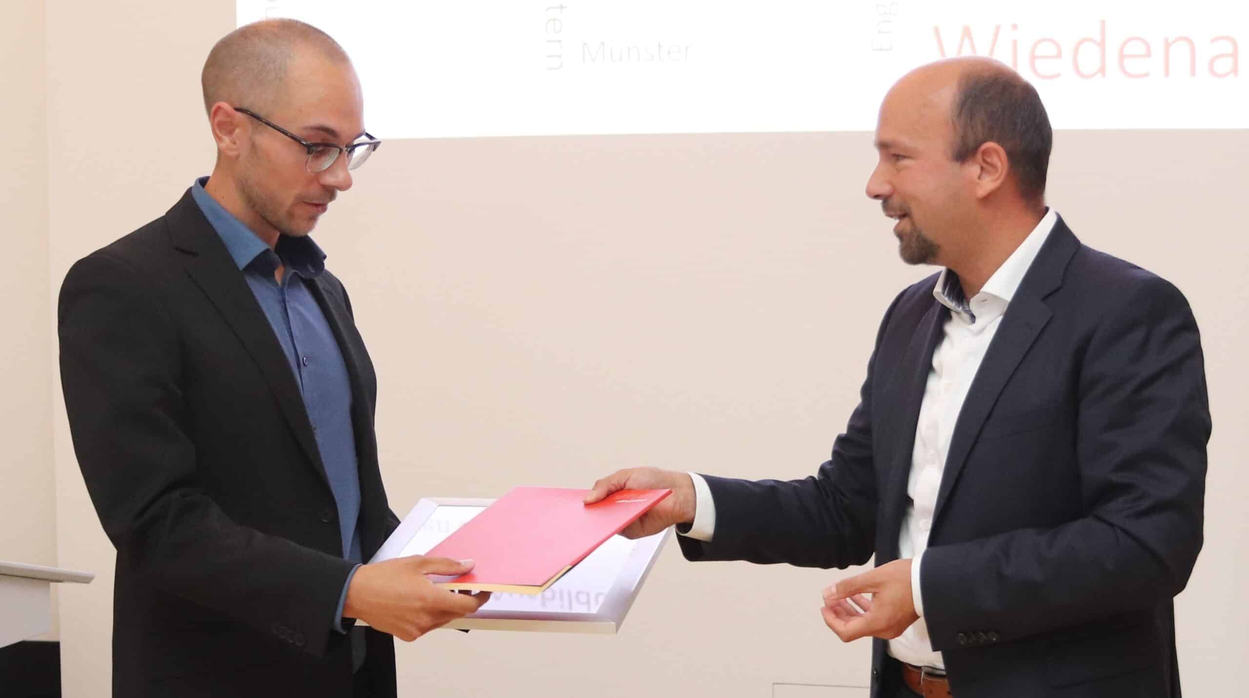 Rolf-Pecher-Preis 2019 an David Wiedenau verliehen Rolf-Pecher-Preis 2019 an David Wiedenau verliehen